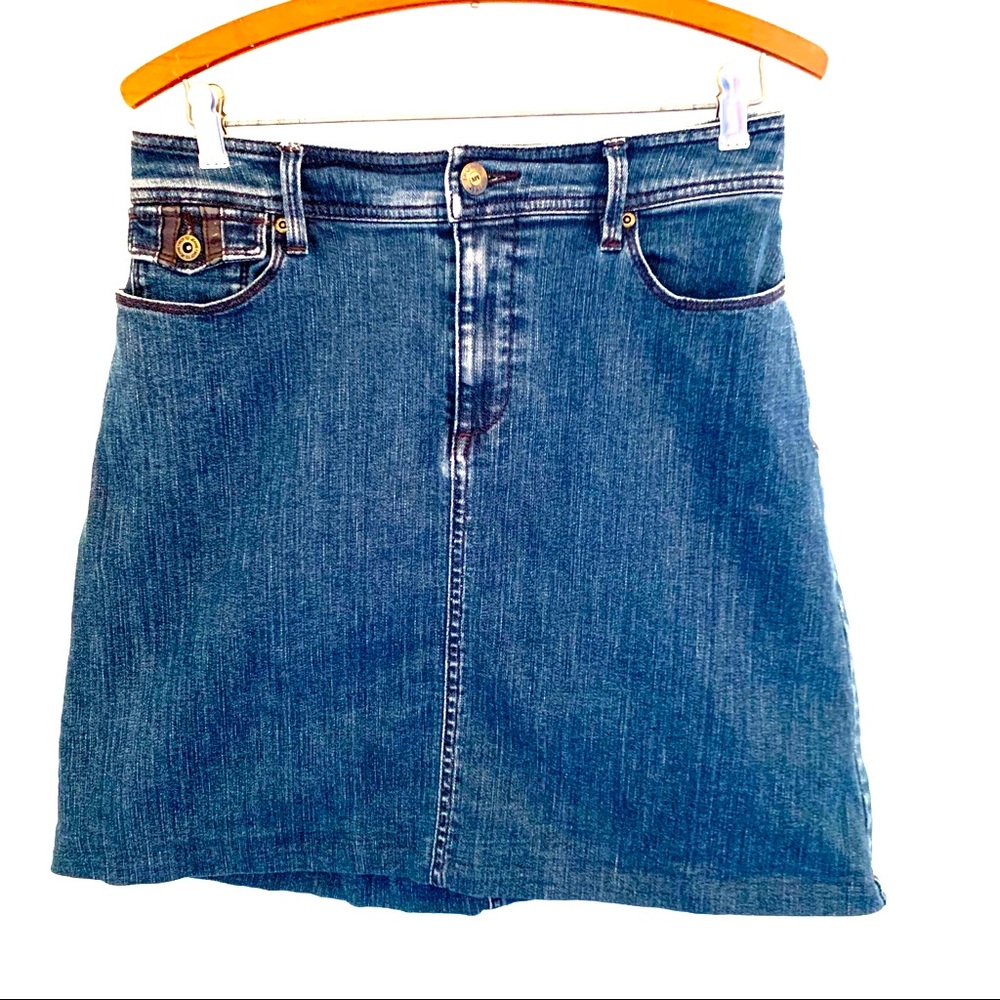 Moto Jean skirt mid length medium wash size 4